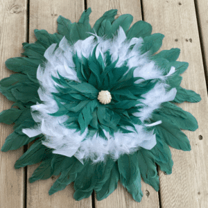 Jujuhat plumes vertes et blanches