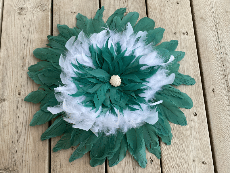 Jujuhat plumes vertes et blanches