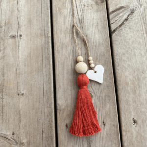 Bijou de porte fil de bambou corail