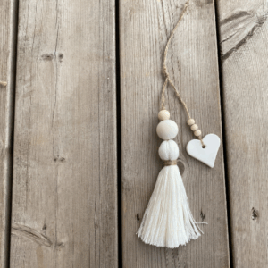 Bijou de porte fil de bambou blanc crème