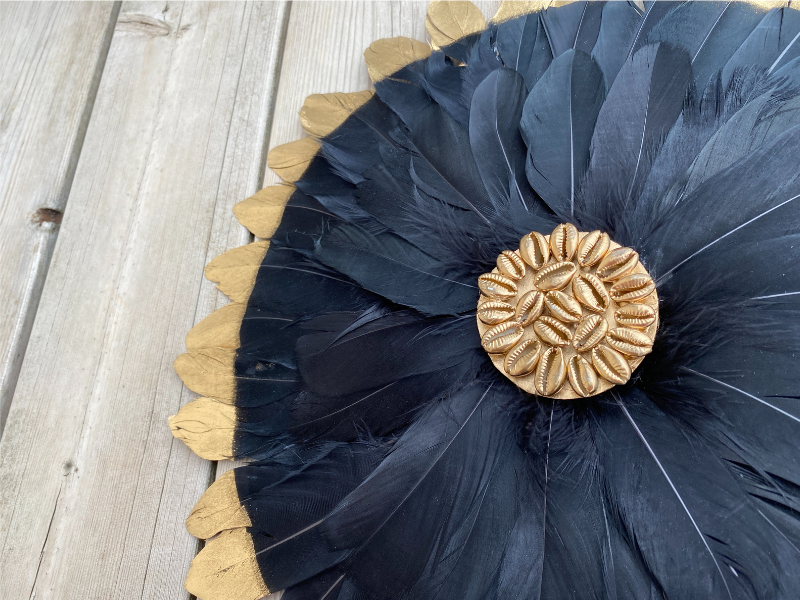 Jujuhat plumes noires bout doré – Image 2